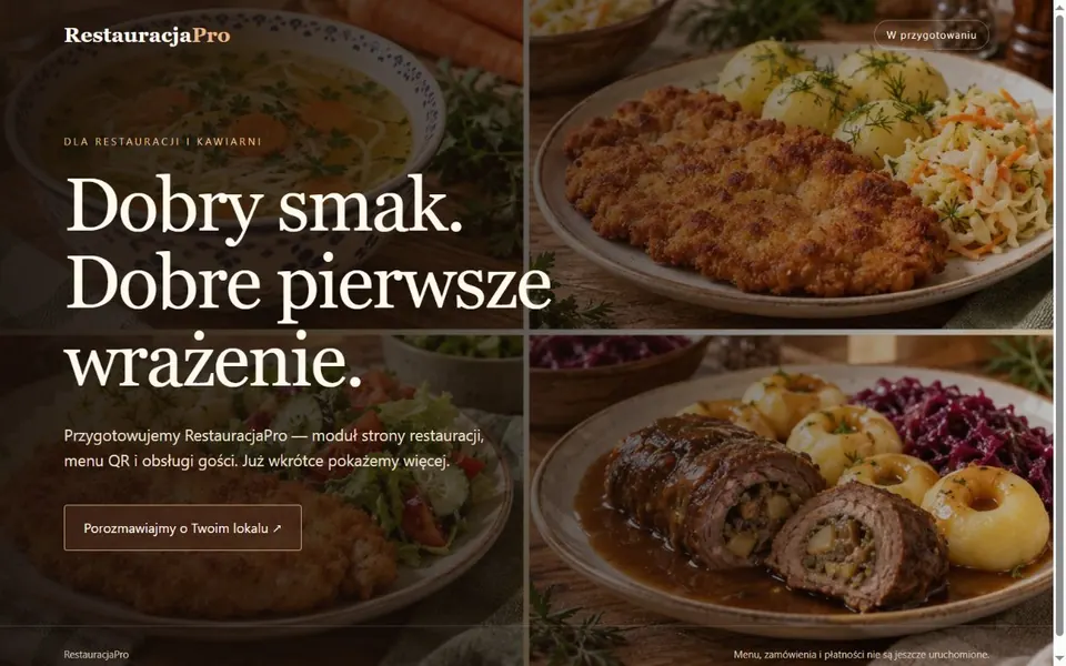 Podgląd przykładowej strony RestauracjaPro